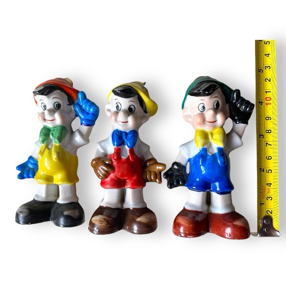 Vintage Pinocchio Disney Salt & Pepper Shakers Lot of 3 - Picture 3 of 4